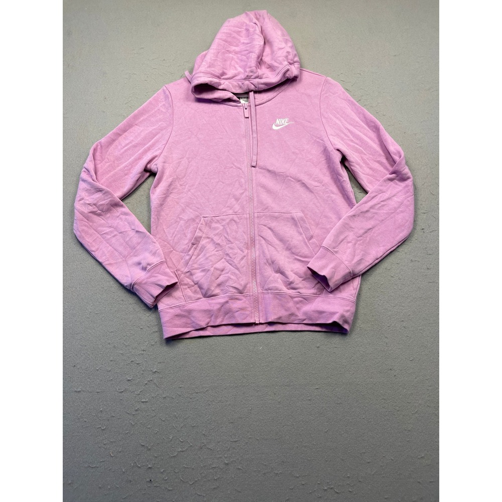 Nike Hoodie Full Zip Fleece Cotton Blend Pink XS Womens
